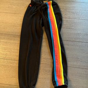 Hard to Find- Aviator Nation Neon 5 Stripe Sweatpants- Size Small